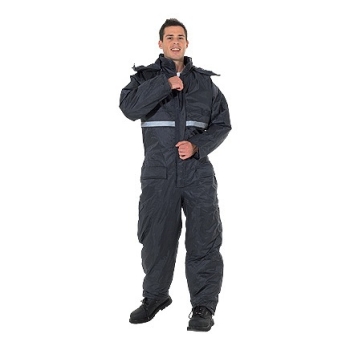NAVY WATERPROOF COVERALLS WITH QUILTED LINER