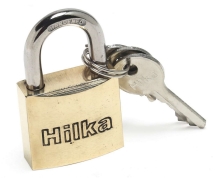 Hilka 70700030 brass padlock 30mm D/B HD