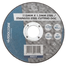 Toolzone KDPAB037 4 1/2inch 1.2MM S/ Steel Cutting Disc