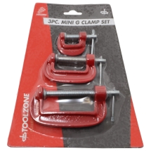 Toolzone KDPCL004 Mini G Clamp Set (25MM, 50MM, 75MM)