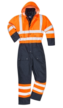 S485 Orange Contrast Winter Coverall Large