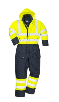 S485 Yellow & Navy Contrast Winter Coverall - Small